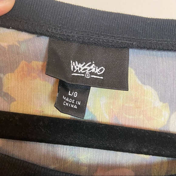 Y2K 90s Sheer Floral Long Sleeve Top Large - Picture 6 of 6